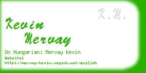 kevin mervay business card